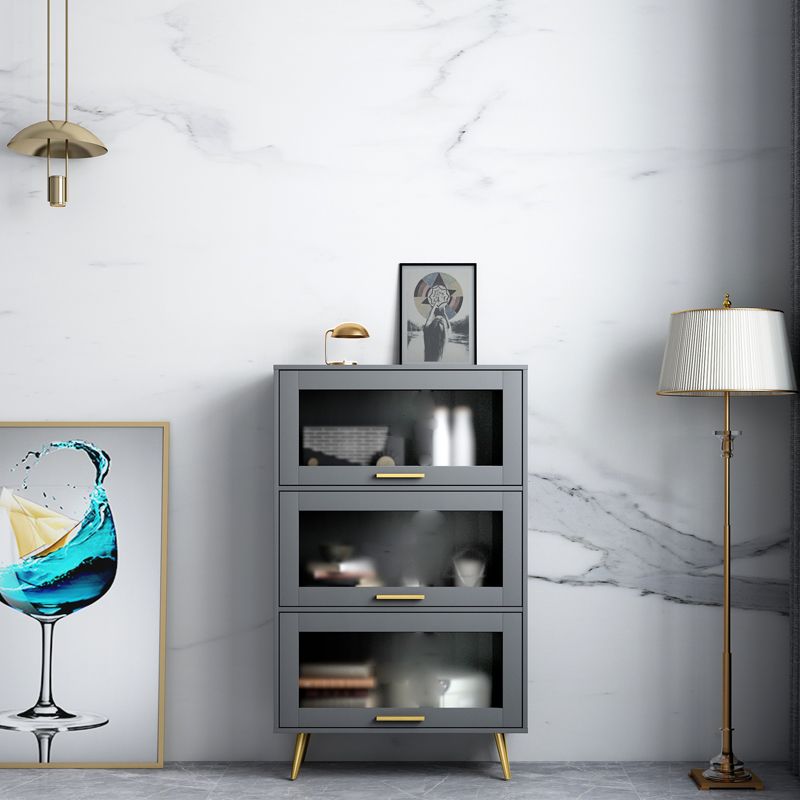 Modern Style Bookcase Closed Back Bookshelf with Door for Home Office