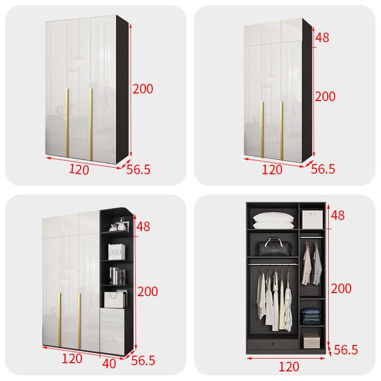 Engineered Wood Wardrobe Cabinet Hinged Modern Wardrobe Armoire
