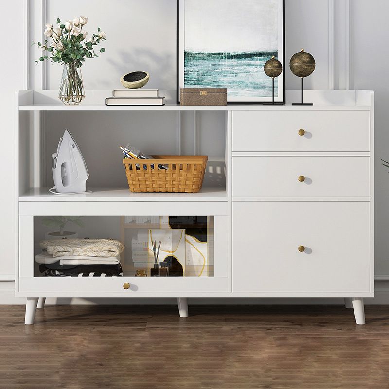 Bracket Legs Accent Cabinet with Drawers and Doors Cabinet for Living Room