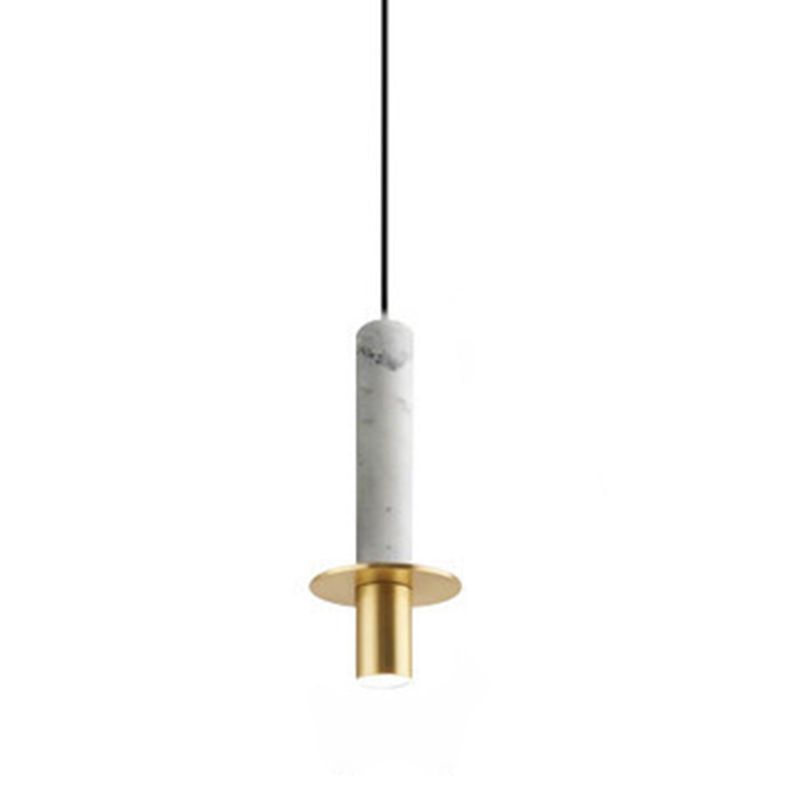 Nordic Modern Long Cylindrical Shape Pendant Light Stone Small Suspension Light  for Living Room