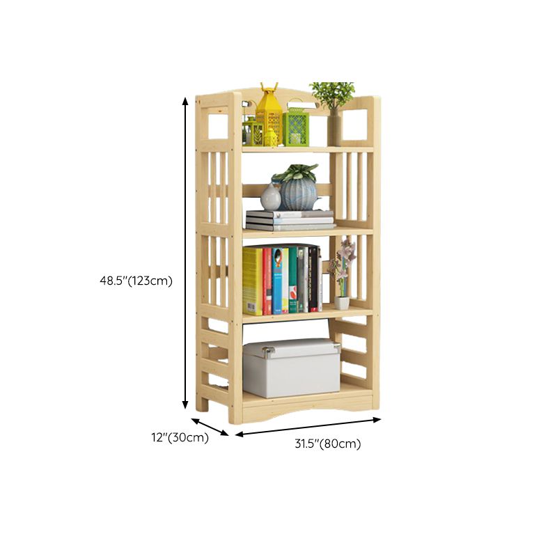 Etagere Vertical Modern Book Shelf Natural Wooden Shelf Bookcase for Study Room