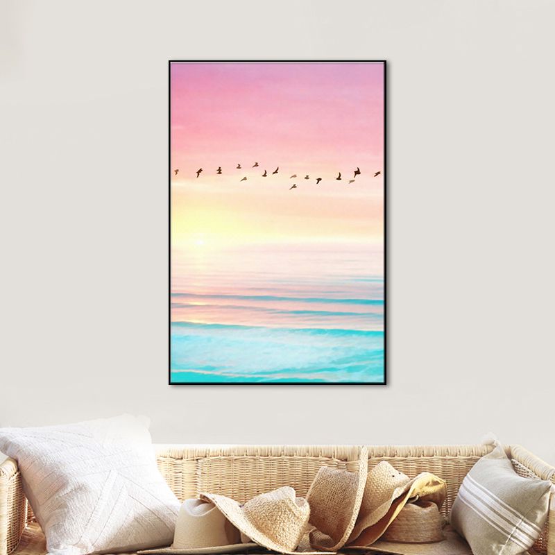 Kleurrijk kustlandschap canvas print getextureerd oppervlak muur kunst decor voor eetkamer