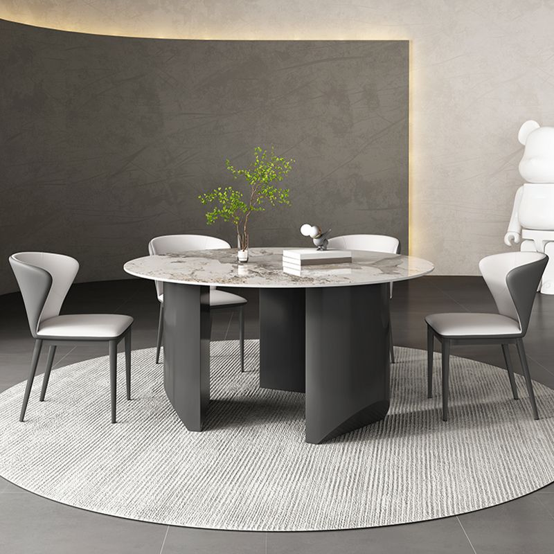 Grey Base Dining Site Table Contemporary Round Dining Room Table