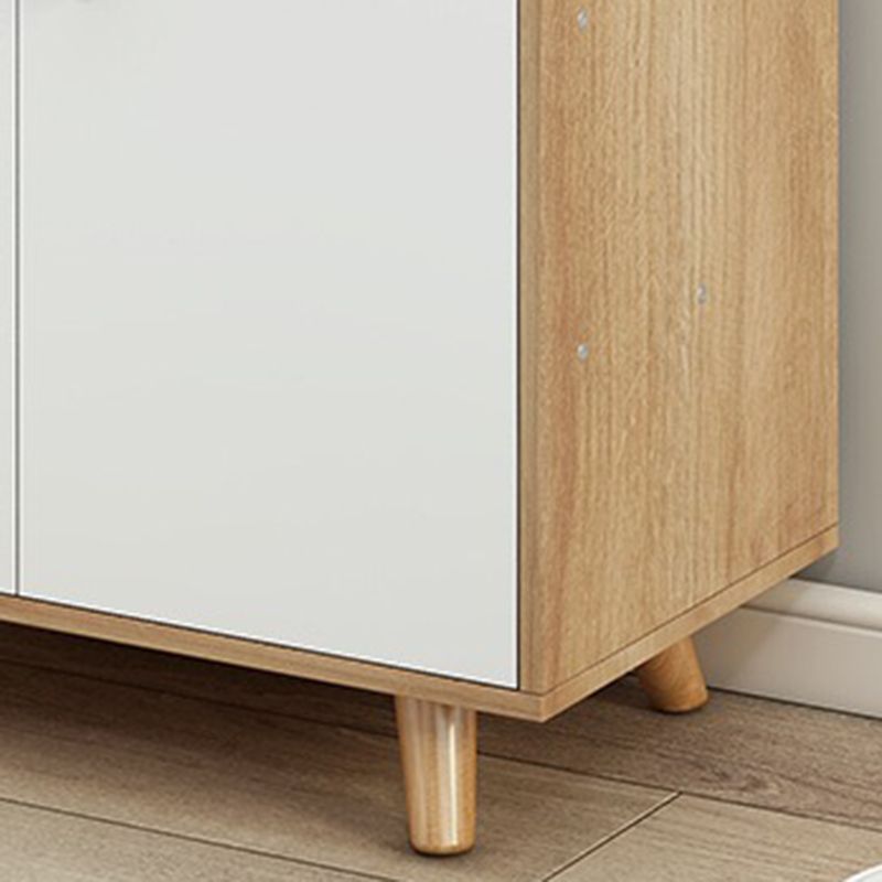 Modern Knobs Side Cabinet Rectangle Wood Storage Cabinet with Drawer
