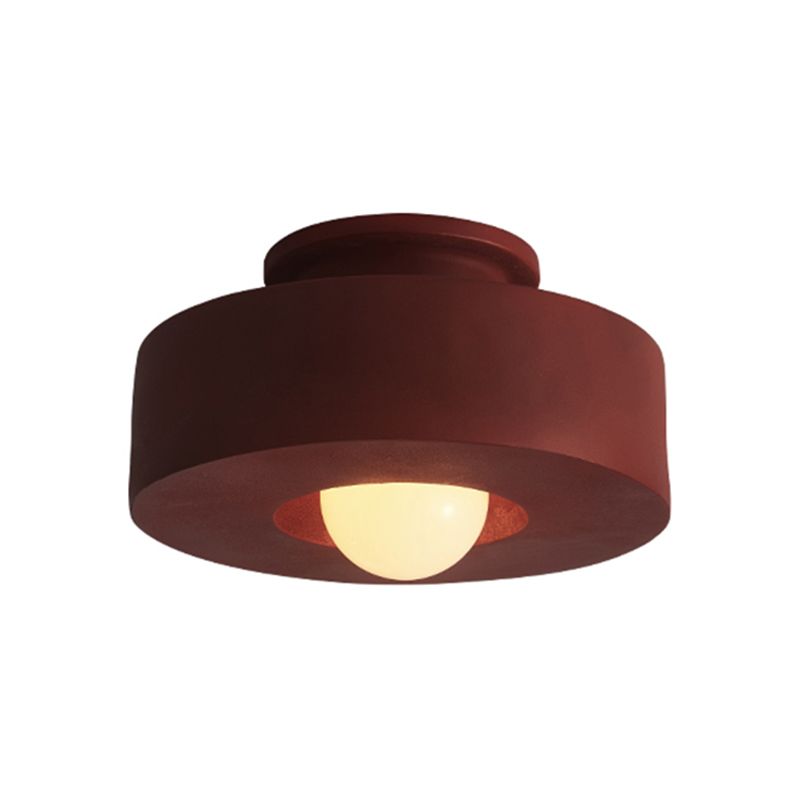 Drum Shape LED Ceiling Flush Contemporary 1 - Light Flush Mount