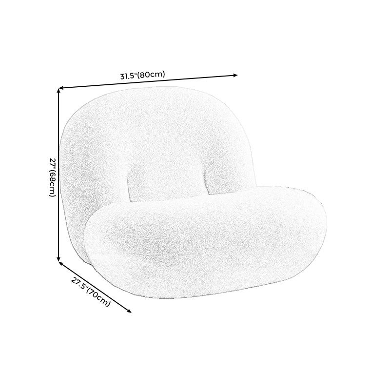 Wool Armless Chair 31.49" L x 27.55" W x 26.77" H Swivel Chair for Living Room