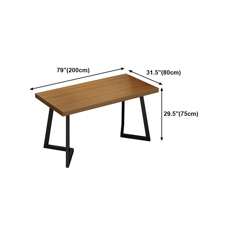 Industrial Wooden Dining Table Double Pedestal Dining Table for Restaurant