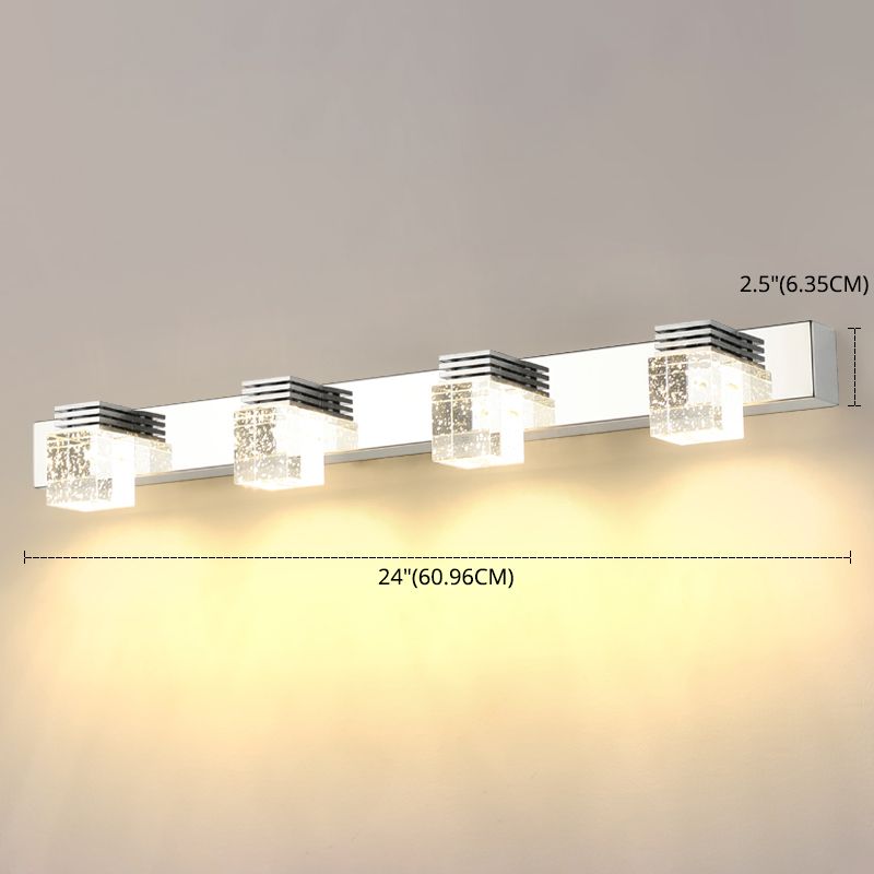 Modern Minimalist Style Cubic Vanity Wall Light Fixtures Crystal Vanity Mirror Lights for Bathroom