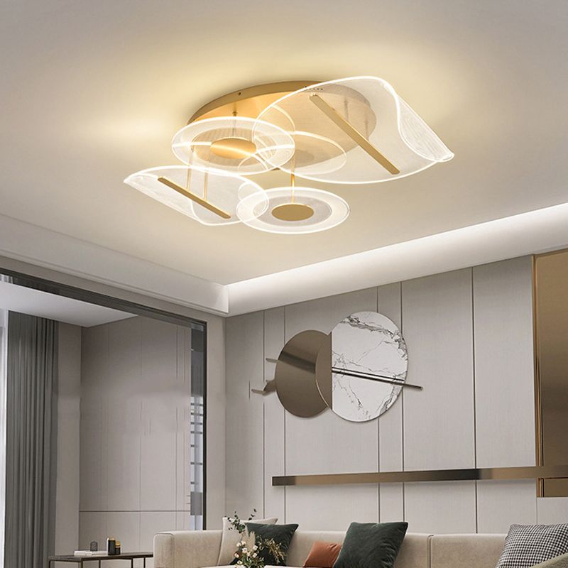 Geometric Semi Flush Mount Contemporary Acrylic Flush Ceiling Light Fixture