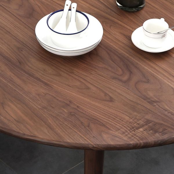 Contemporary 1/2/5/6 Pieces Furniture Round Solid Wood Dining Set in Brown