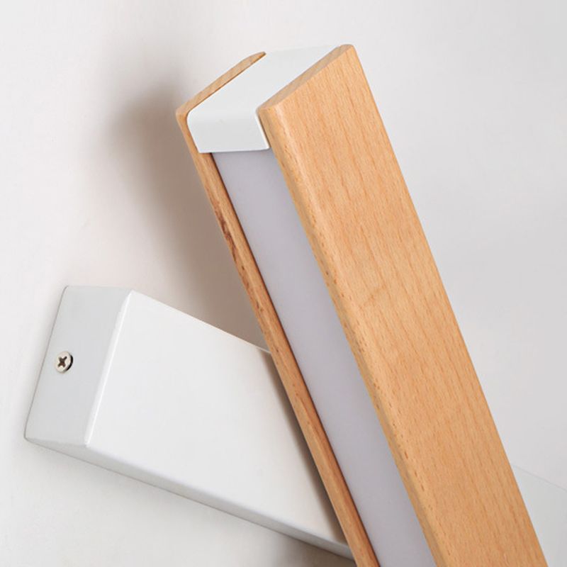Luz de pared de madera de forma cuadrada estilo moderno 1 luz de montaje de pared ligera