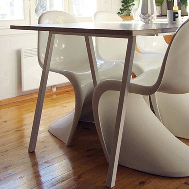 Simple Standard Sintered Stone Top Dining Table Rectangle Shape Dining Table with 6 Legs Base