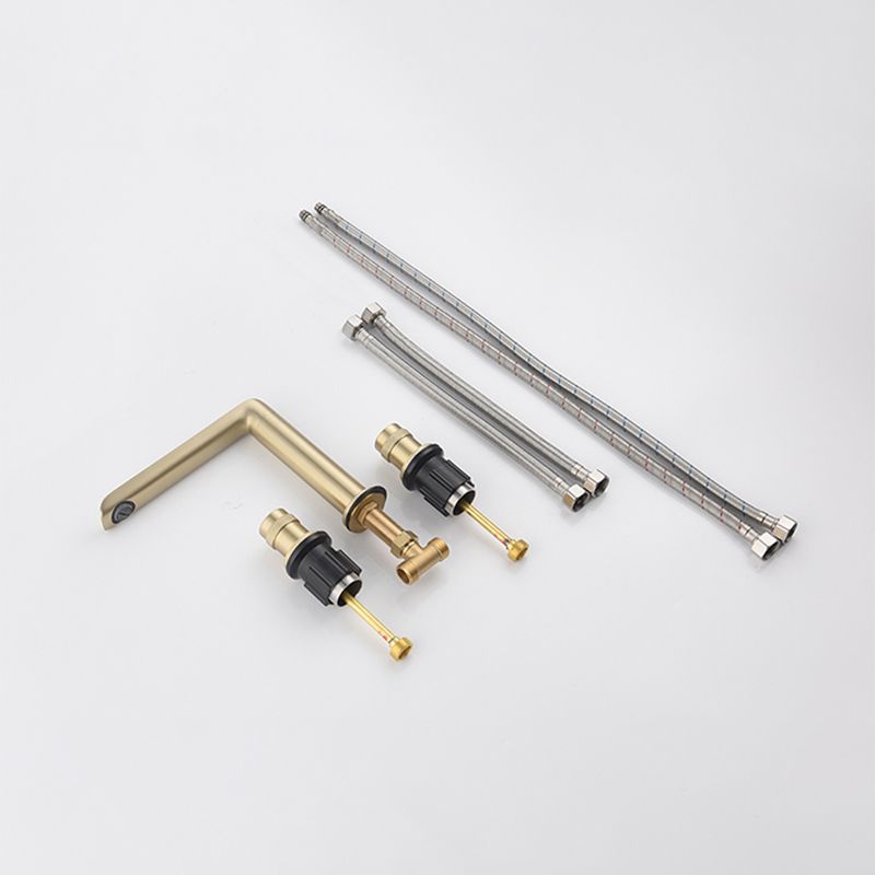 Modern Deck Mounted Copper Roman Tub Faucet Low Arc Roman Tub Faucet Set