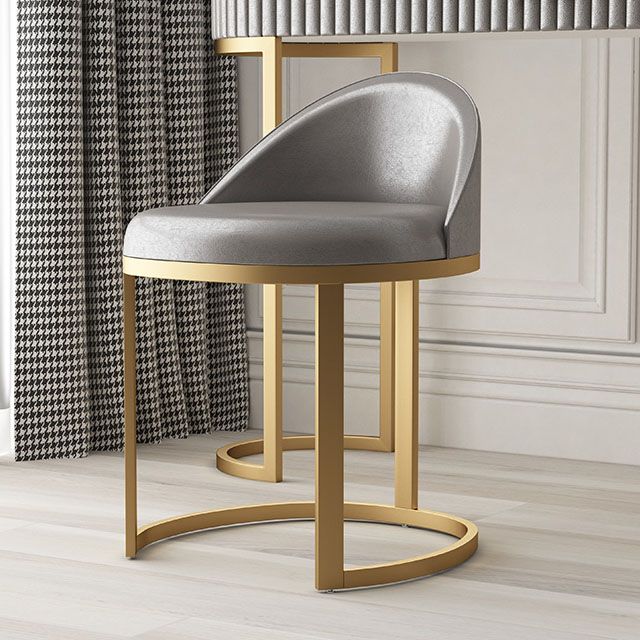 Glam Metal Dining Room Chair Upholstered Armless Dining Chairs for Home Use