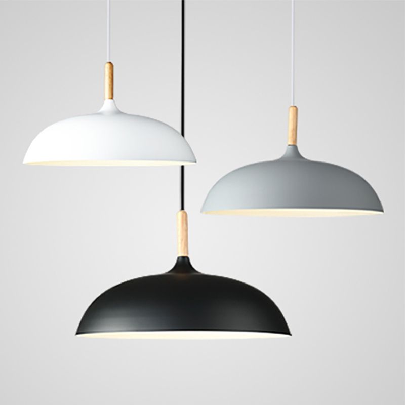 Pot Cover Shade Hanging Lighting Modern Macaron Style Metal 1 Pendant Light Pendant pour le chevet