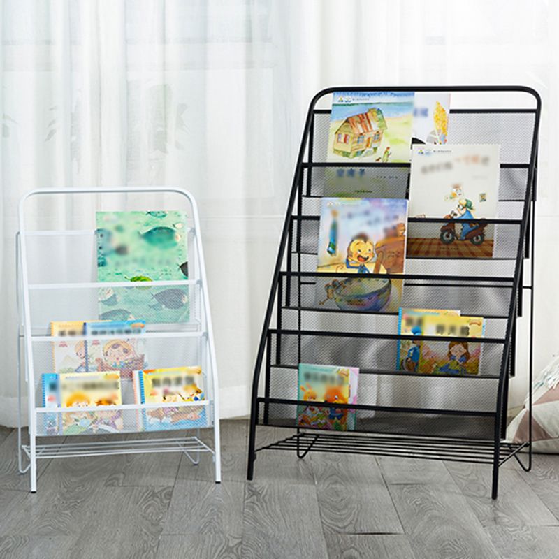 Modern Metal Ladder Bookshelf Iron Closed Back Bookcase for Home