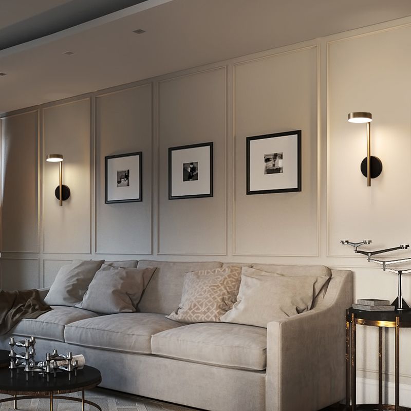 Nordic Metal Wall Light Gold Rotatable 15.5" High LED Wall Sconce for Living Room