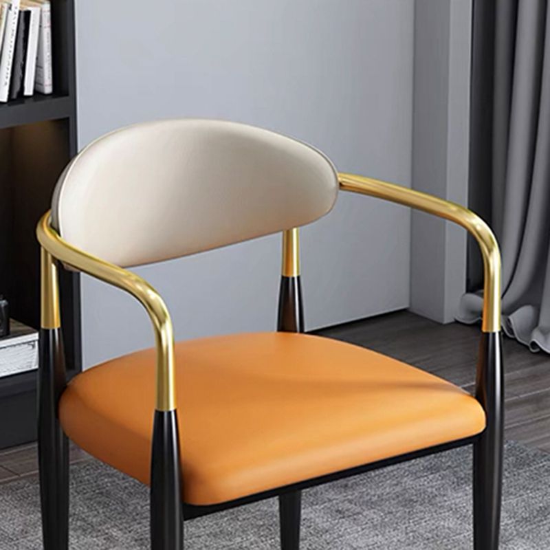 Contemporary Metal Dining Chair Black Legs Dining Room Arm Chair