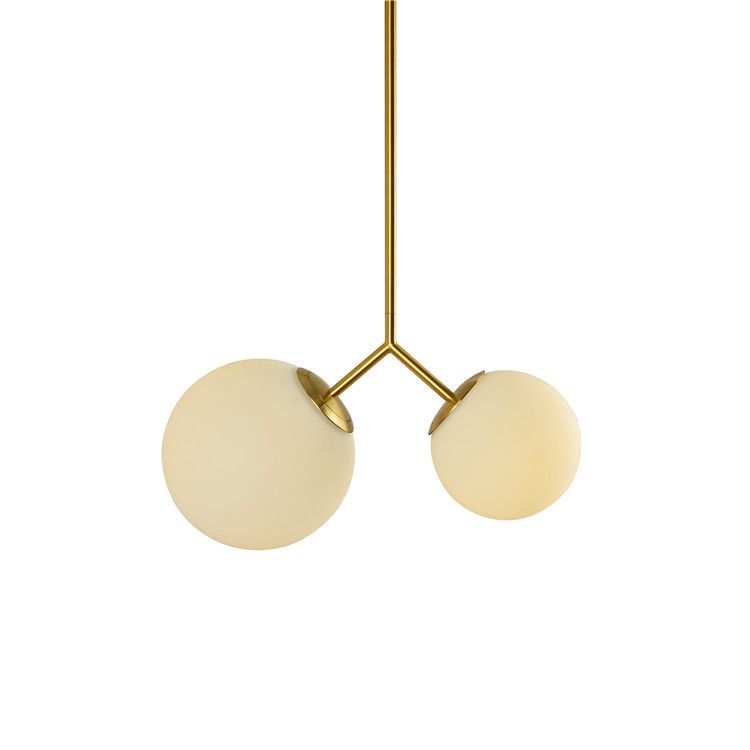 Moderno lampadario minimalista lampada in vetro sferico vetro a 2 camera leggera lampadario a soffitto camera da letto