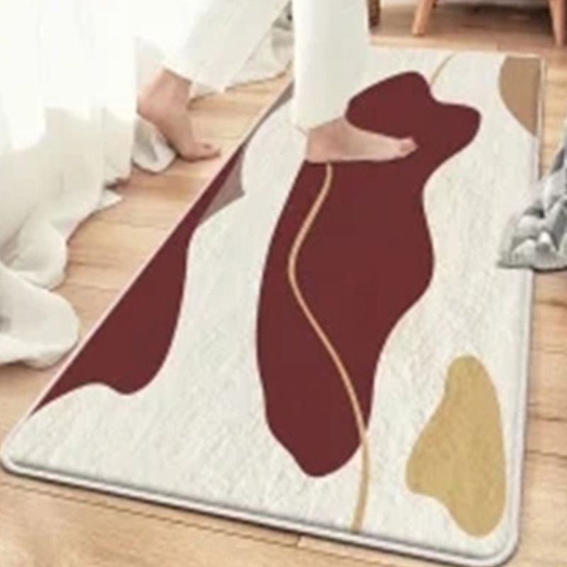 Beige Modern Rug Polyester Color Piece Rug Non-Slip Backing Rug for Living Room