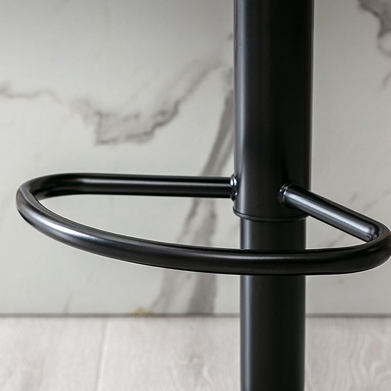 Taburete de bar de acero con respaldo moderno, taburete elevable con cojín de cuero