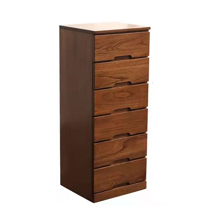 44.09" H Mid-Century Modern Solid Wood Accent Chest with 6 Drawers