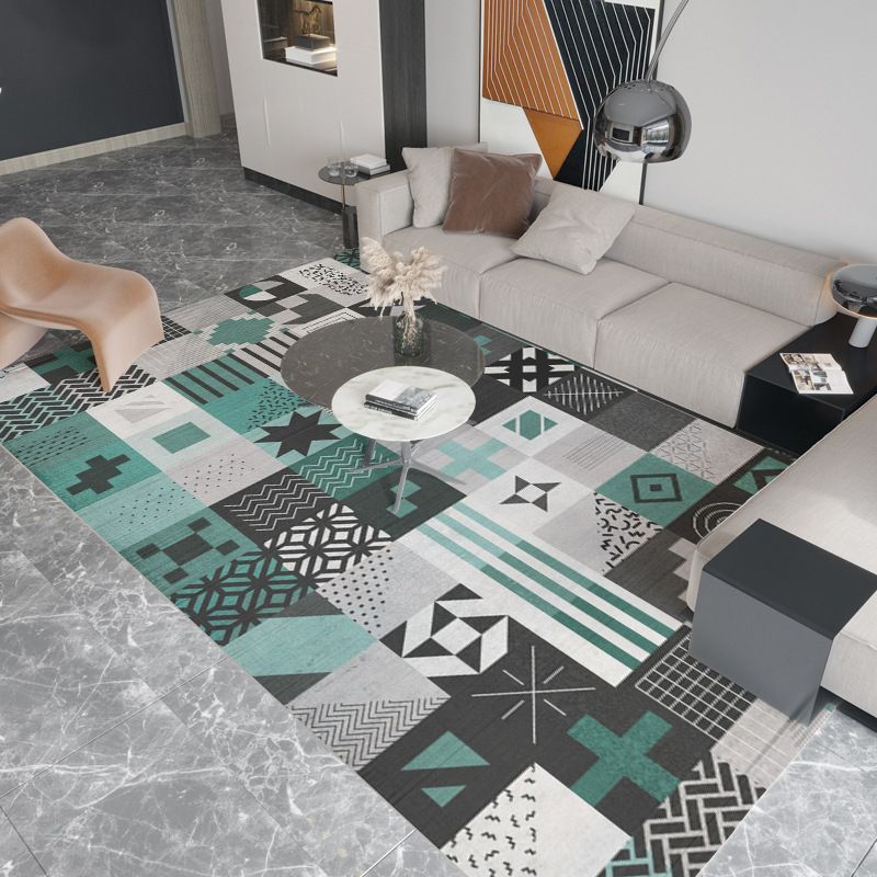 Hedendaags artistiek gedrukt tapijten Polyester binnen tapijt Non-slip achterstappert tapijt voor woonkamer