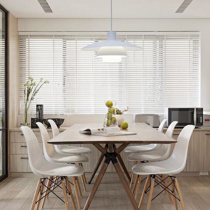 15 Inches Wide Nordic Style Simplicity Hanging Light Single Bulb UFO Shaped Creative Suspension Lamp in Pure White