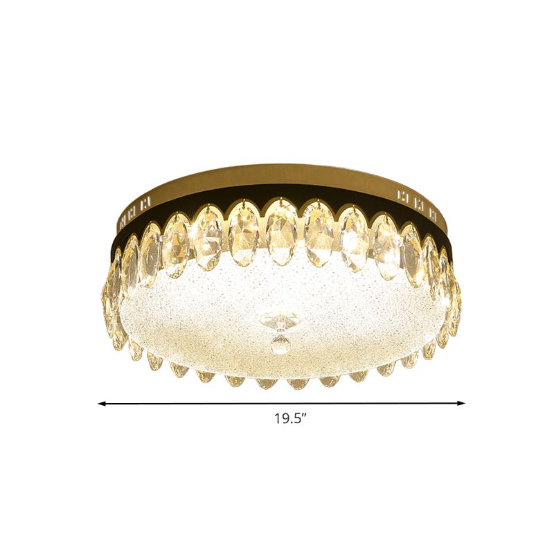 Klare Kristall Tropftrommel Flushmount Licht Minimalismus LED Flush Mount Befestigung für Schlafzimmer