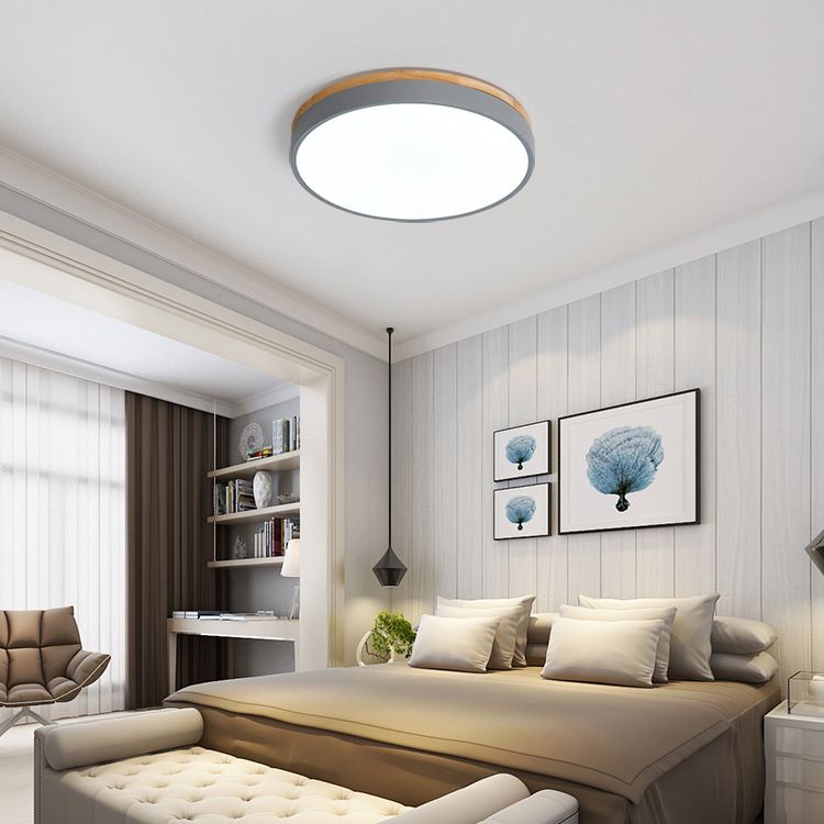 Modern Style Circle Shape Ceiling Lighting Metal 1 Light Ceiling Lamp for Bedroom