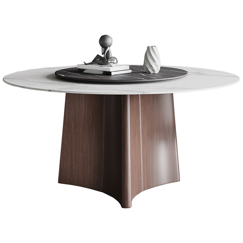 Stone Dining Table Traditional Luxury Round Dining Site Table with Pedestal Base