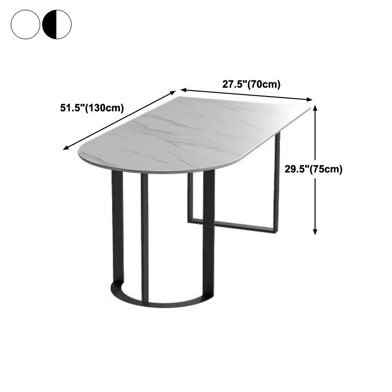 Contemporary Dining Table Stone Dining Site Table with Double Pedestal