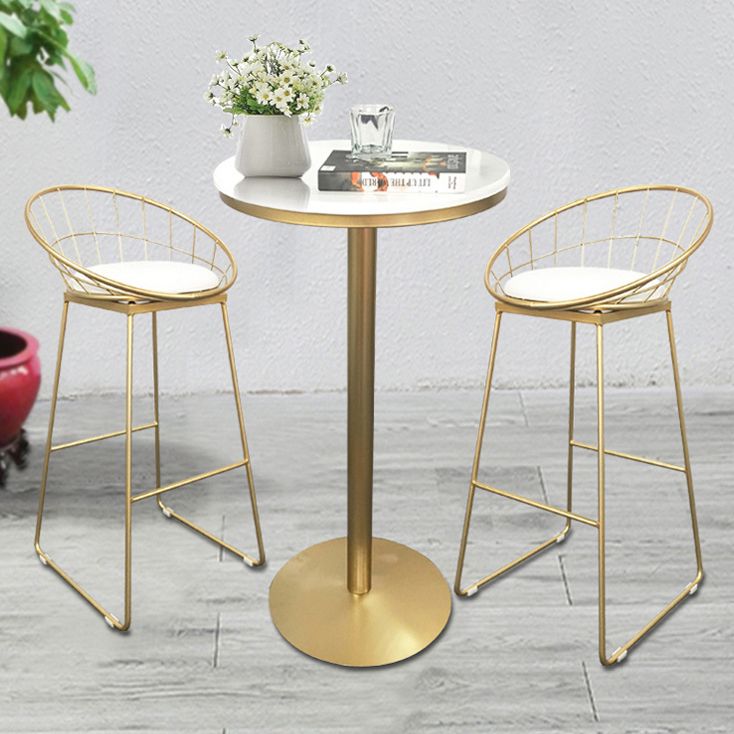 Glam Style Pub Table Round Pedestal Bar Table for Indoor Use