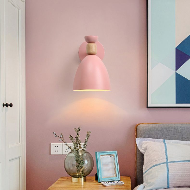 Geometric Metal Wall Sconce Modern Nordic Macaron 1 Light Wall Mounted Light