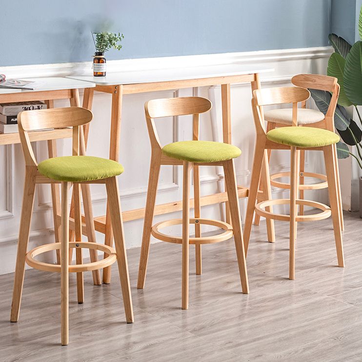 Contemporary Wood Dining Kitchen Room Armless Stool Low Back Bar Stool