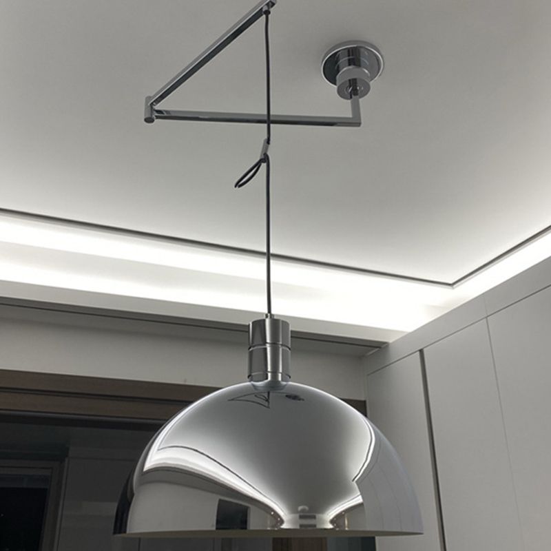 Postmodern Style Bowl Shade Hanging Light Metal 1 Light Pendant Lamp for Restaurant