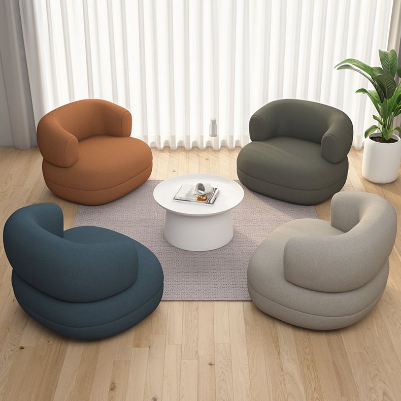 Contemporary Faux Leather Tuxedo Arm Curved Sofa for Living Room