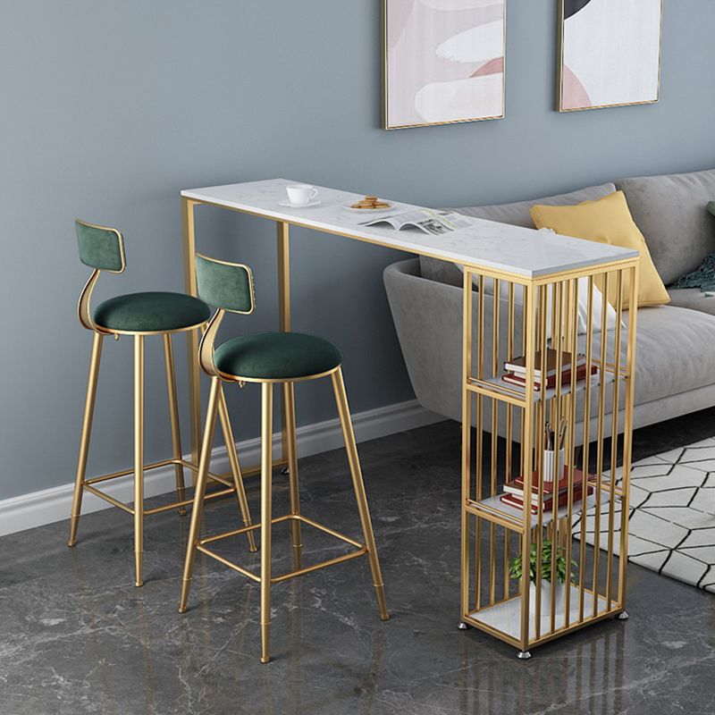 Mesa de barra de pub de mármol con rectángulo glammamam