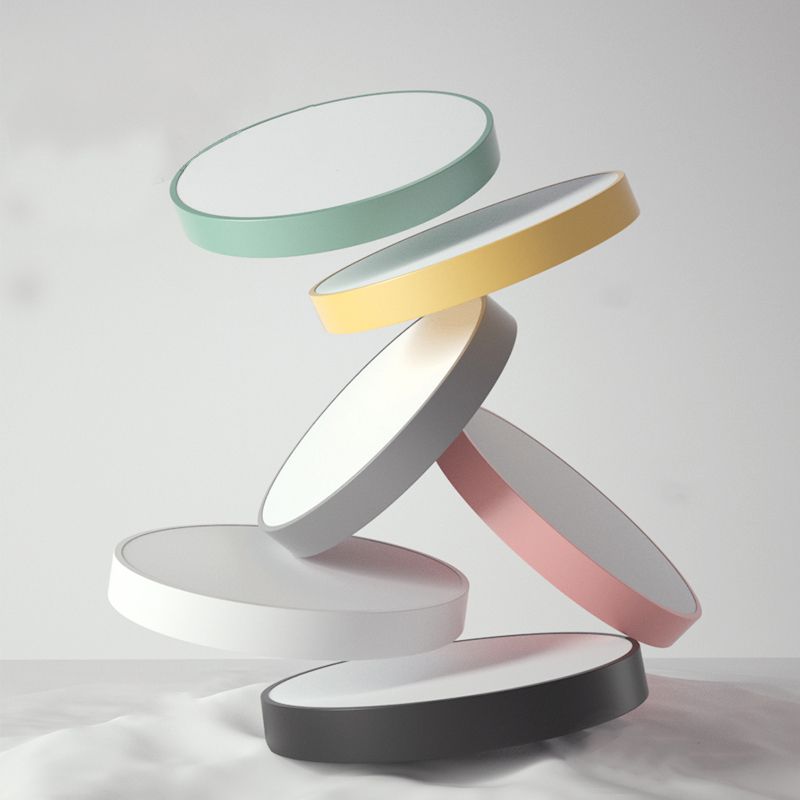 Plafoniera moderna da incasso in stile amaretto, rotonda, in acrilico, a LED, da incasso