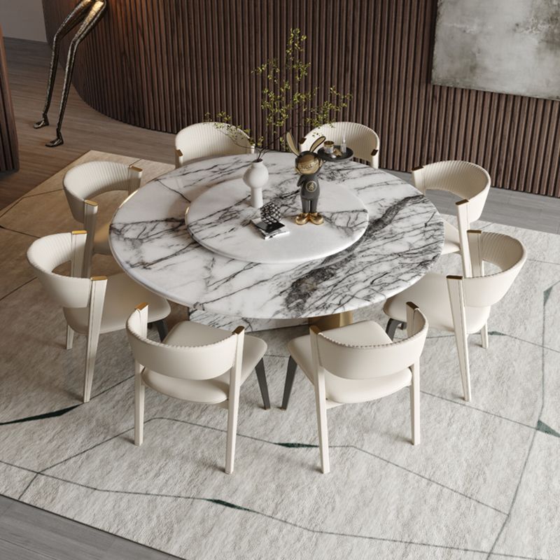 Round Dining Table Set 1/7/9 Pcs Marble Dining Table and Chair Chairs