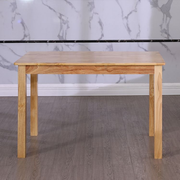 Contemporary Style Oak Dining Table 4 Legs Solid Wood Base Table for Home