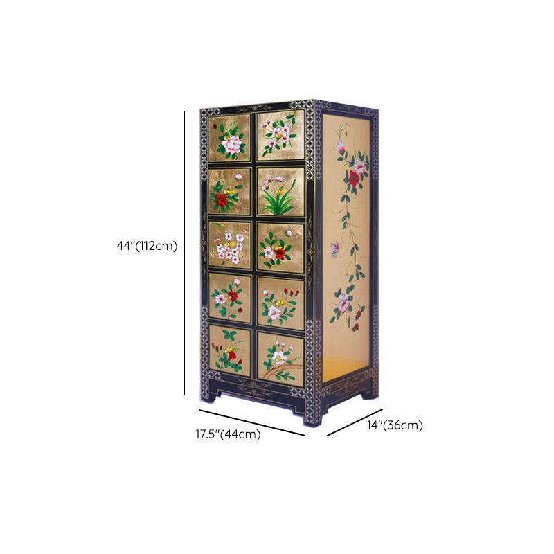 Contemporary Glam Double Dresser Birch Vertical Storage Chest Dresser for Bedroom