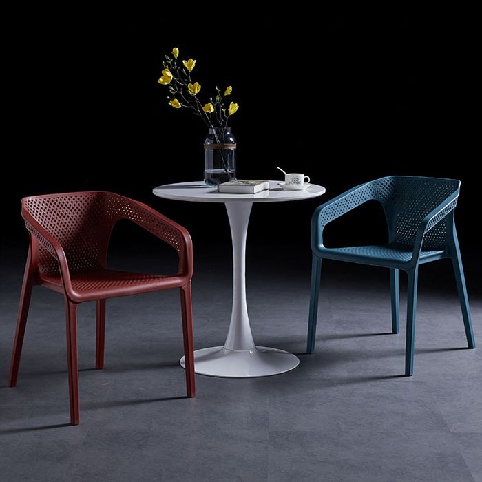 Silla de comedor de plástico de estilo moderno, sillas de comedor apilables para cocina