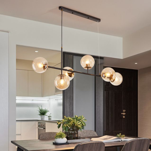 Modern Island Lighting Fixture Glass Hanging Light for Dining Room