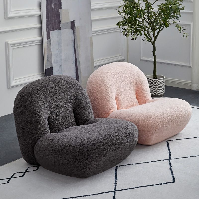 Wool Armless Chair 31.49" L x 27.55" W x 26.77" H Swivel Chair for Living Room