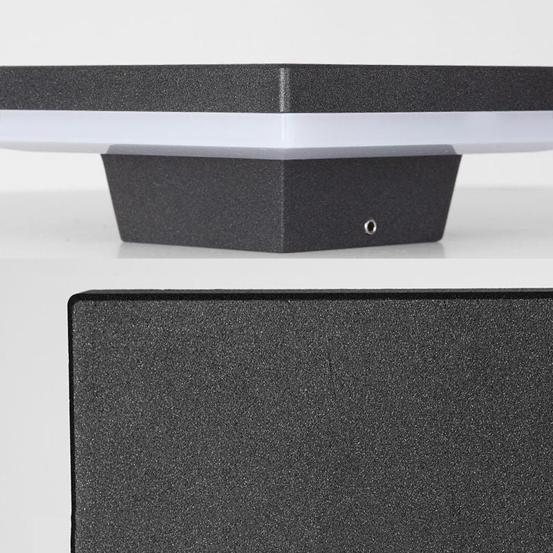 6" Height Simplicity Metal Wall Light Modern Style Geometric Patio Aisle Sconce Light in Frosted Black