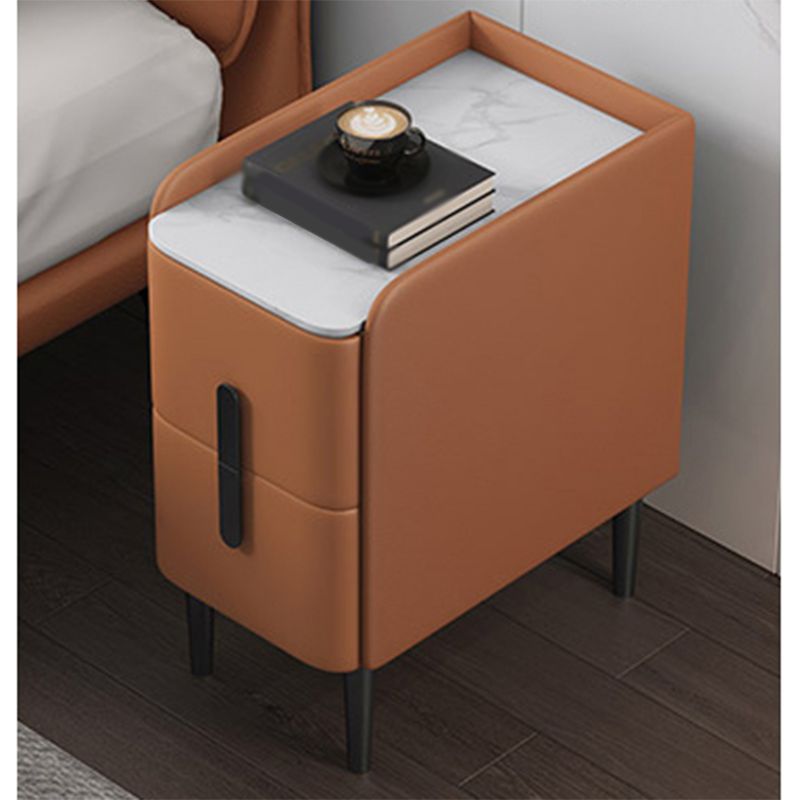 Rectangular Coffee Table with 4 Legs Base Design Rock Slate Top Metal Cocktail Table