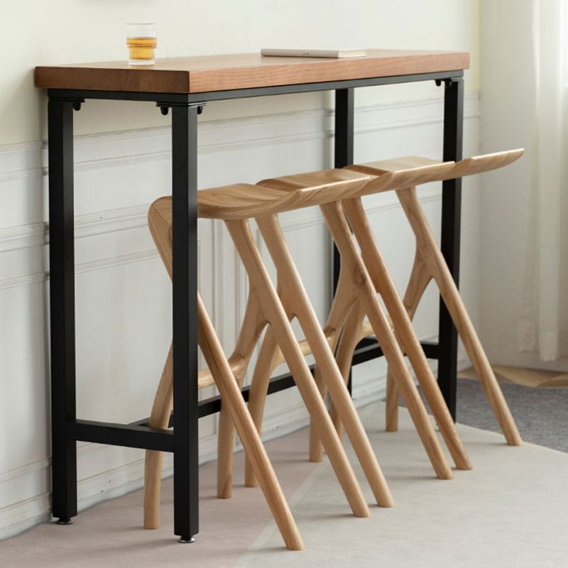 Solid Wood Bar Stool Backrless Counter Stool for Living Room