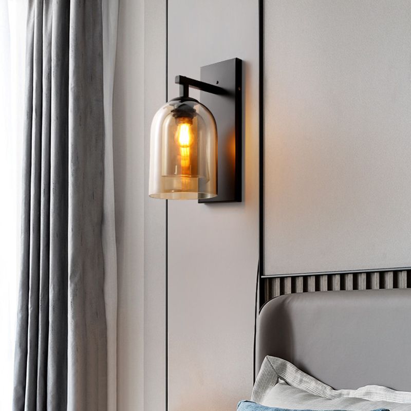 Lampada montata a parete a parete singola con sconde murale di stile industriale per camera da letto