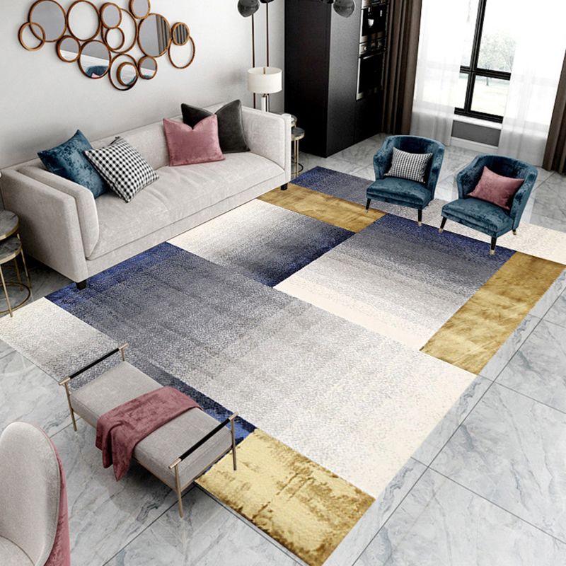 Gold Modern Area Carpet Polypropylene Graphic Carpet Washable Carpet for Living Room